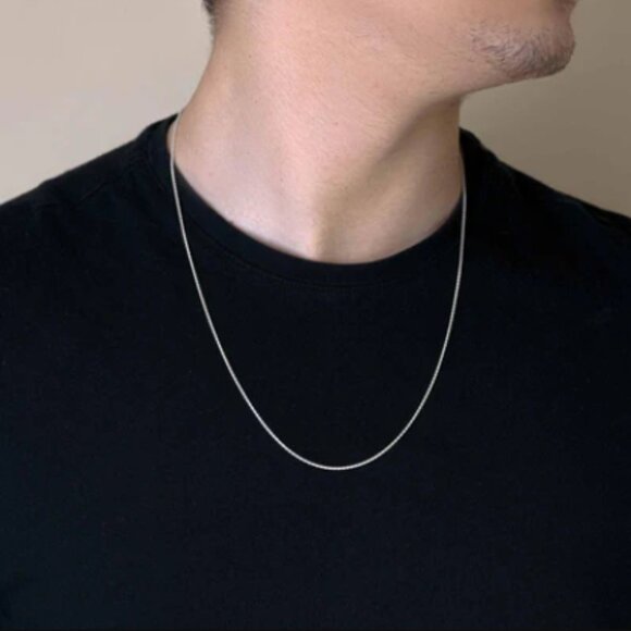 Sterling Silver 925 Rhodium Plated Rope Chain 1.1mm 20 inches